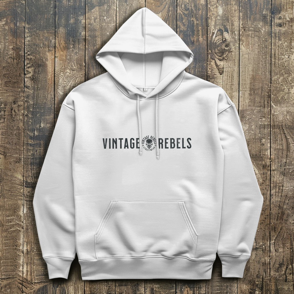 Biker Hoodie Herren Vintage Skull – Motorrad Shirt mit Brust- & Rückendruck