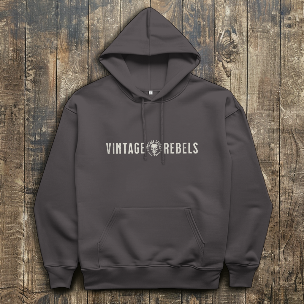 Biker Hoodie Herren Vintage Skull – Motorrad Shirt mit Brust- & Rückendruck
