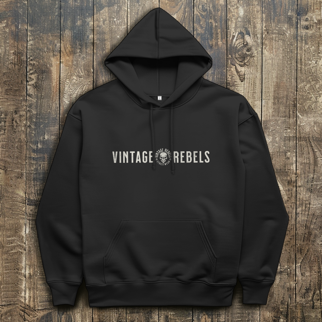 Biker Hoodie Herren Vintage Skull – Motorrad Shirt mit Brust- & Rückendruck
