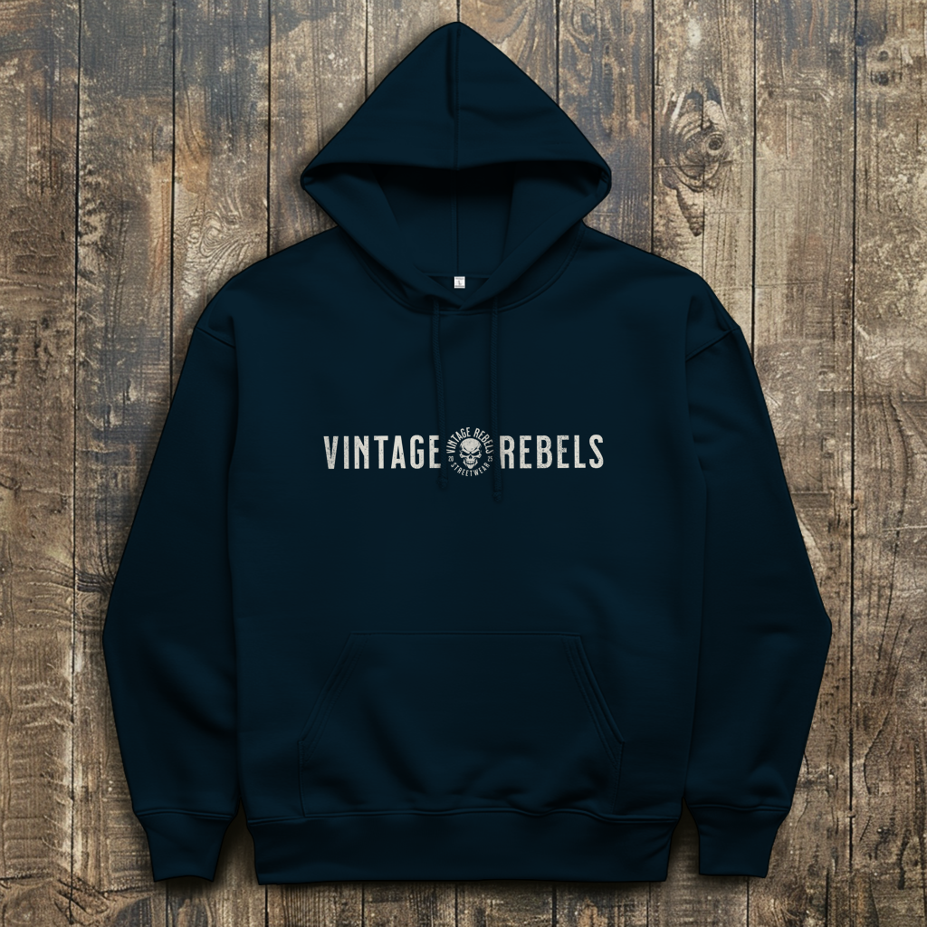 Biker Hoodie Herren Vintage Skull – Motorrad Shirt mit Brust- & Rückendruck