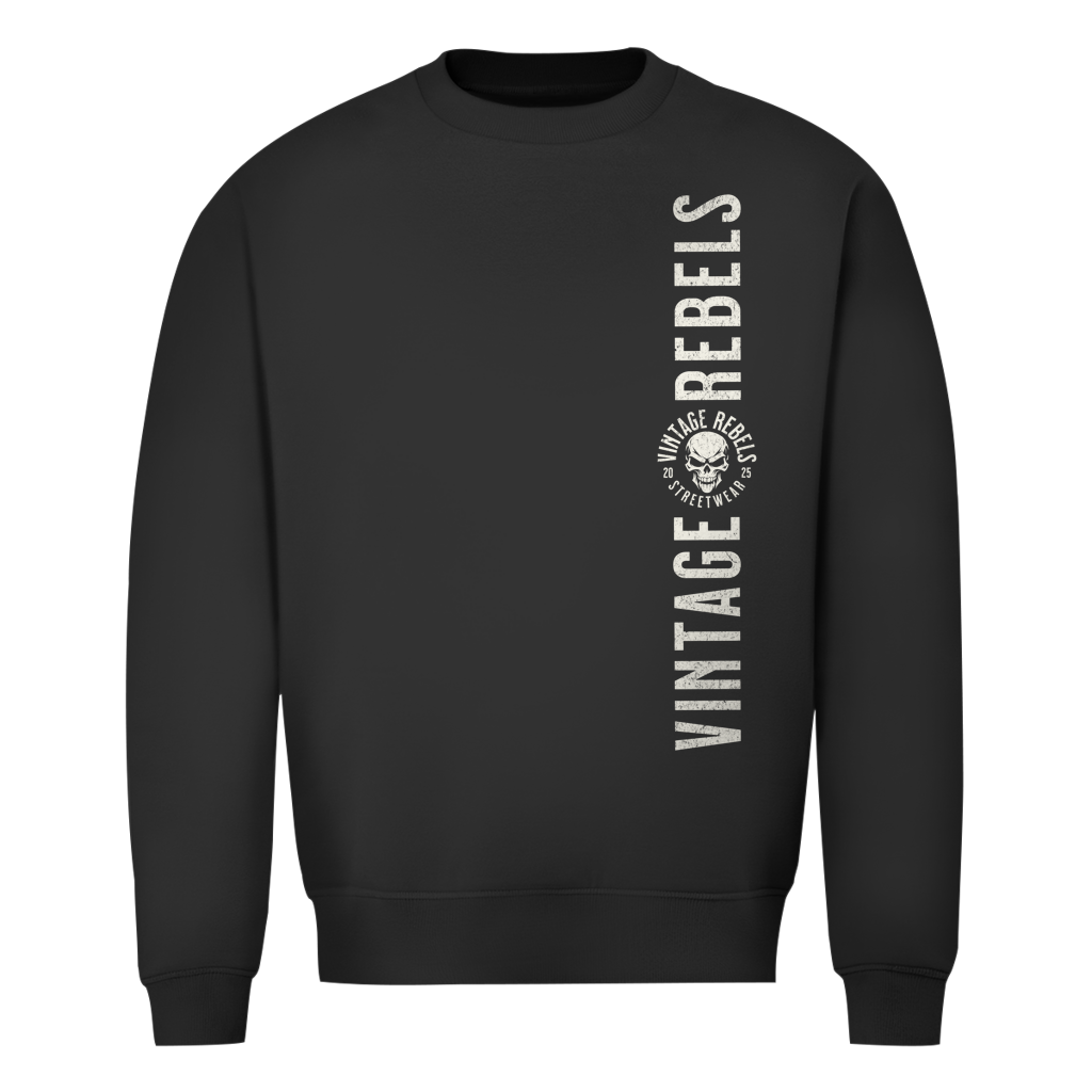 Biker Sweatshirt Herren Vintage Skull – Motorrad Shirt mit Brust- & Rückendruck