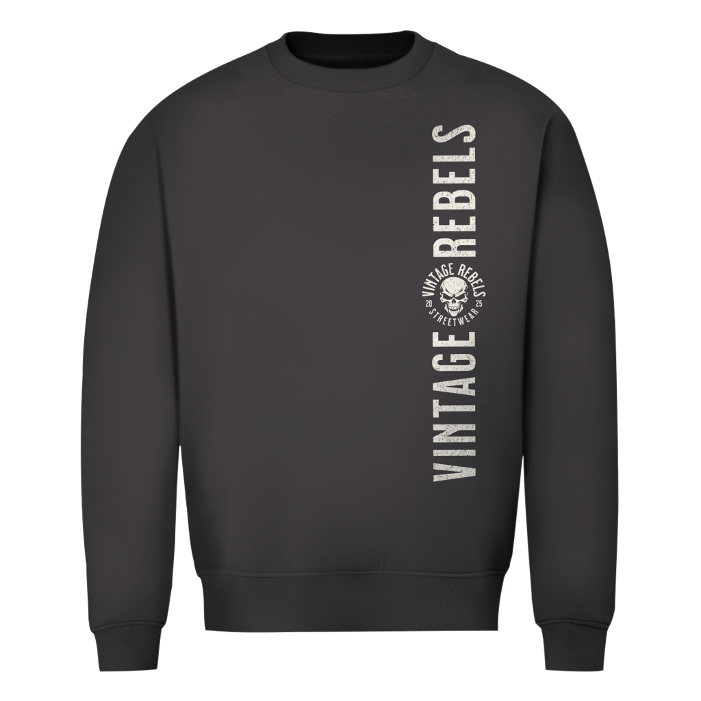 Biker Sweatshirt Herren Vintage Skull – Motorrad Shirt mit Brust- & Rückendruck