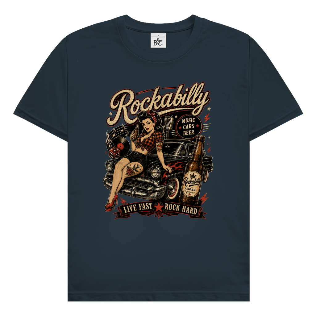 T-Shirt "Rockabilly Live Fast"