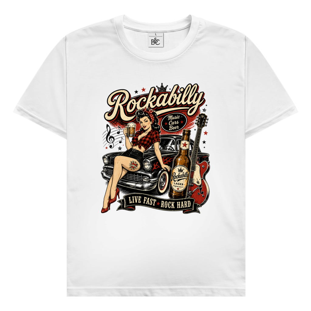 T-Shirt "Rockabilly Live Fast"