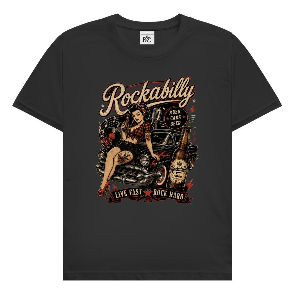 T-Shirt "Rockabilly Live Fast"