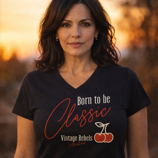 T-Shirt  "Born to be Classic"  V-Neck