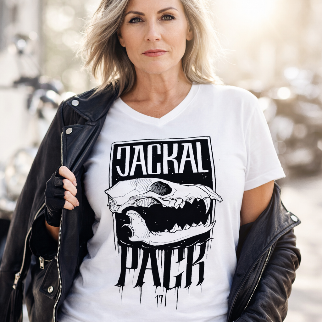 Damen V-Neck T-Shirt "JP MEMBER" | Brustdruck
