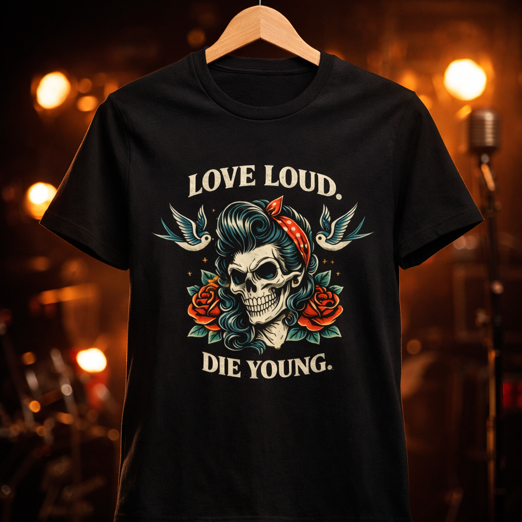 T-Shirt "Love Loud Die Young" | Frauen
