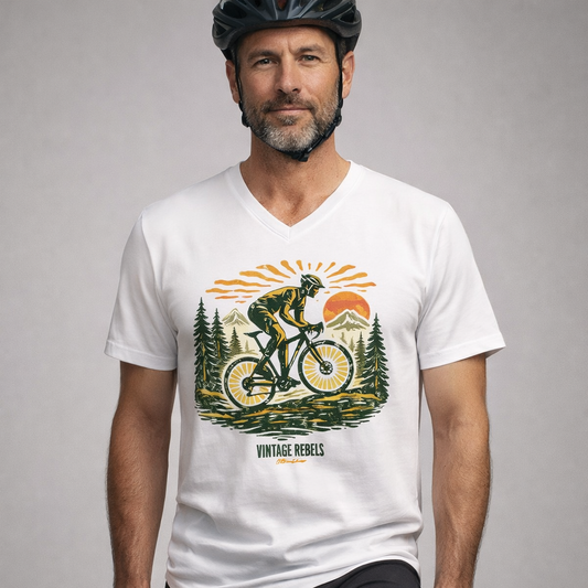 T-Shirt "Radfahren"  V-Neck