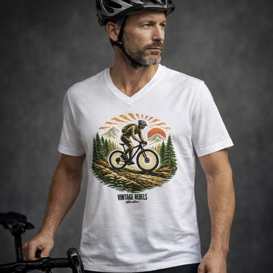 T-Shirt "Radfahren"  V-Neck