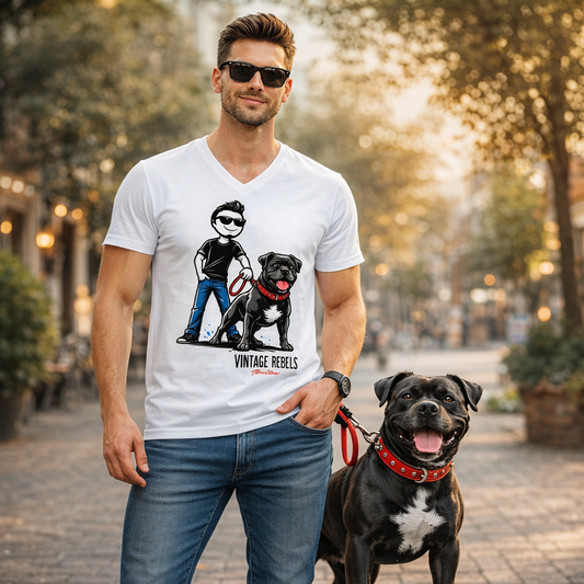 Herren V-Neck T-Shirt "Staffordshire Bull Terrier"