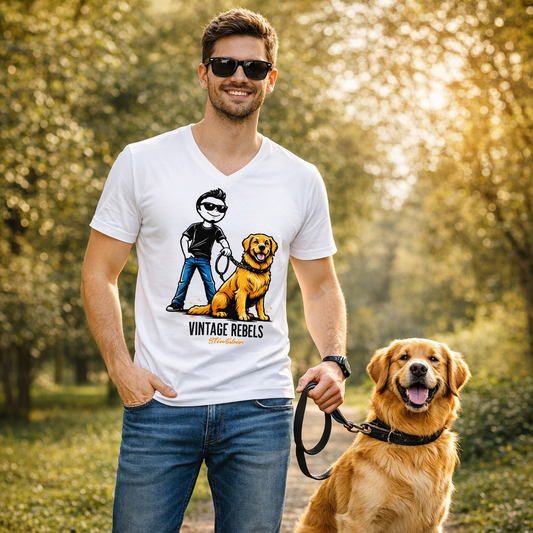Herren V-Neck T-Shirt "Golden Retriever"