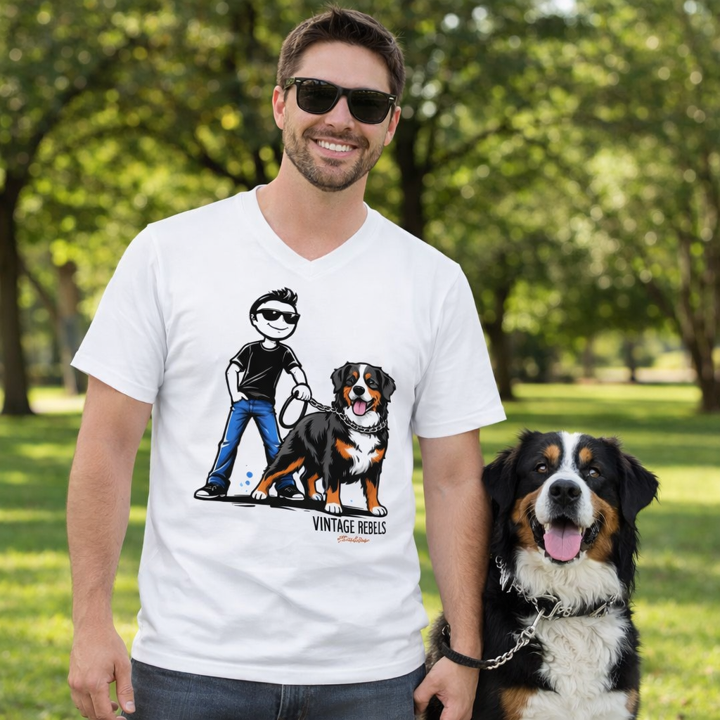 Herren V-Neck T-Shirt "Berner Sennenhund"