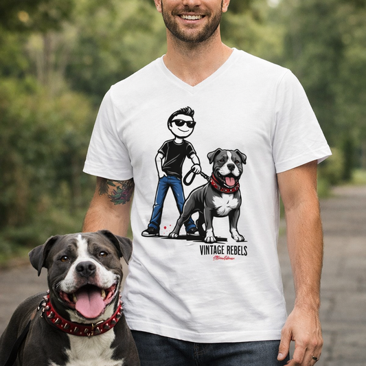 Herren V-Neck T-Shirt "American Staffordshire Terrier"