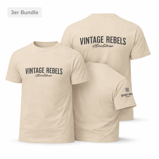 Männer T-Shirt 3er Bundle "Vintage Rebels" natur