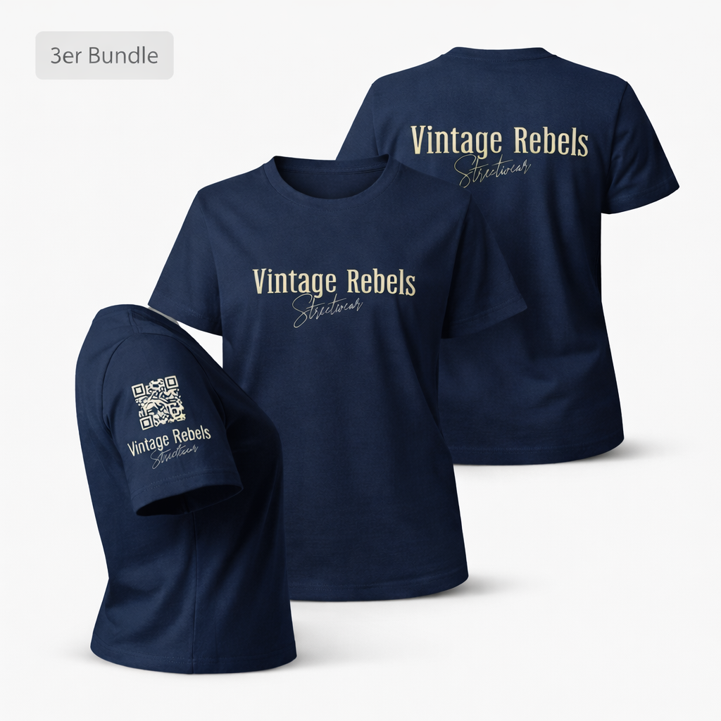Frauen T-Shirt 3er Bundle "Vintage Rebels" navy