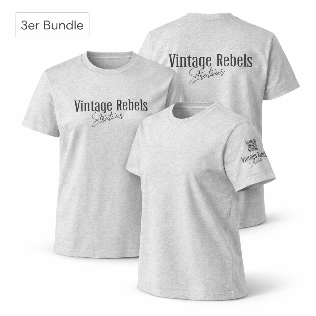 Frauen T-Shirt 3er Bundle "Vintage Rebels" grau