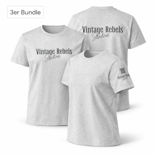 Frauen T-Shirt 3er Bundle "Vintage Rebels" grau