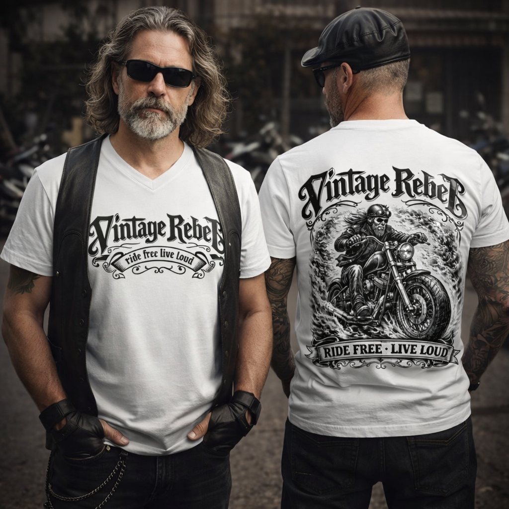 Herren V-Neck T-Shirt "Biker"