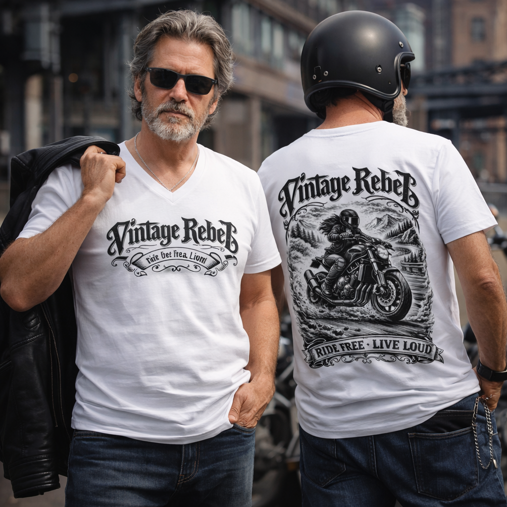 Herren V-Neck T-Shirt "Nacked Bike"