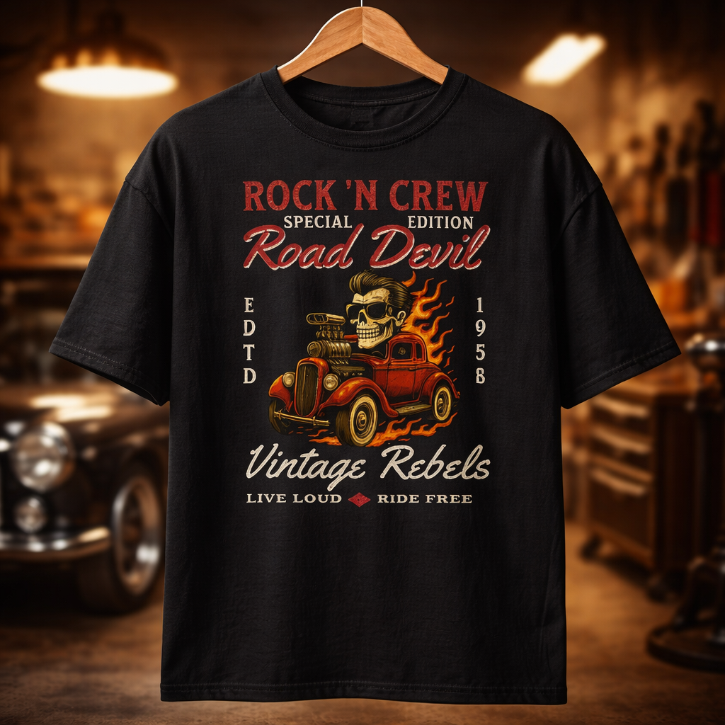 T-Shirt "Road Devil" | Brustdruck | Unisex
